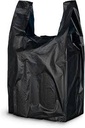 Bag T-Shirt Black LARGE 1/6 400CT- 12x6x22 16MIC